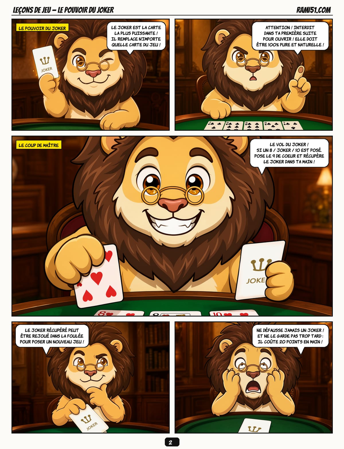 Planche 2 : utiliser et remplacer les jokers, tierces et suites